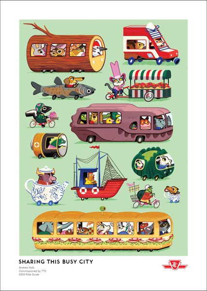 2025 Ride Guide Poster – Sharing This Busy City – TTCshop