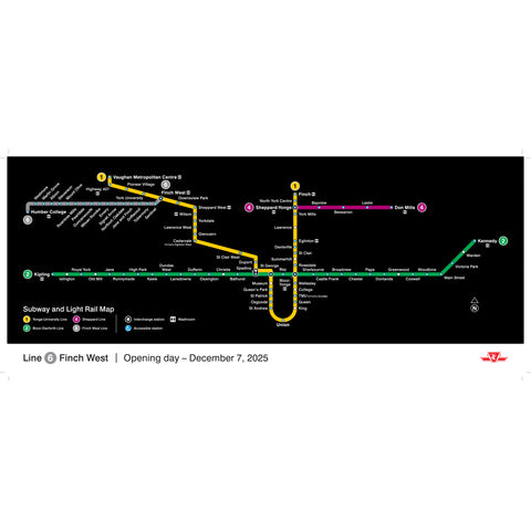 Line 6 Subway and Light Rail Map Poster