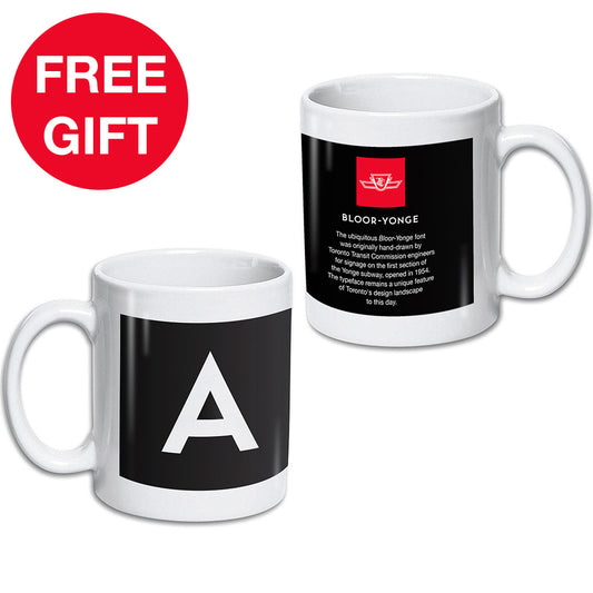 Tasse avec l'alphabet de la police Bloor-Yonge