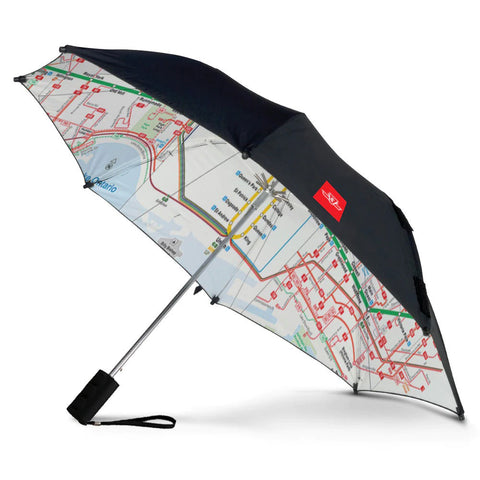 System Map Double Cover Folding Umbrella