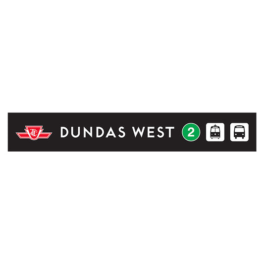 Panneau en bois de la gare de Dundas West