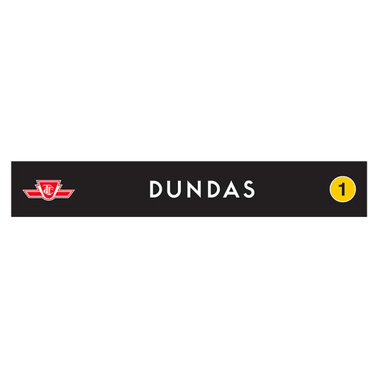 Panneau en bois de la gare de Dundas
