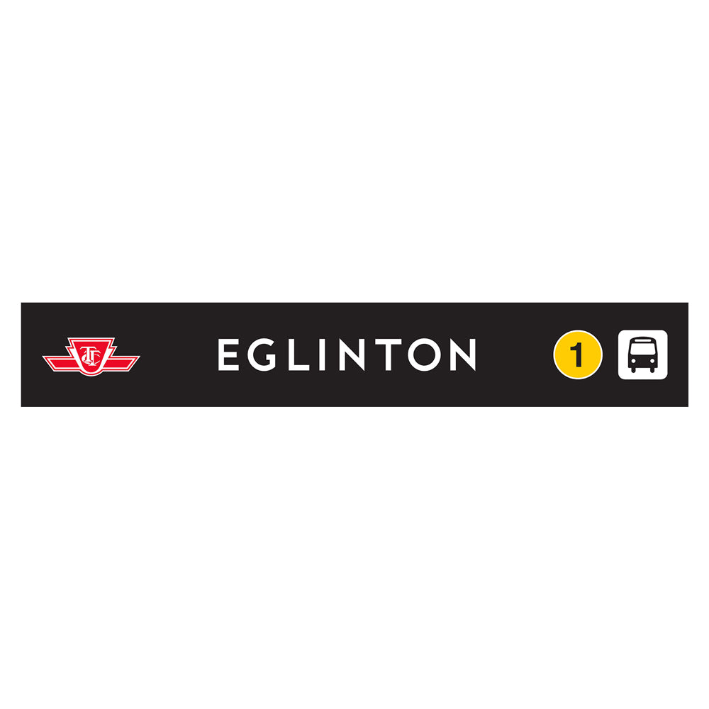 Panneau de gare en bois d'Eglinton