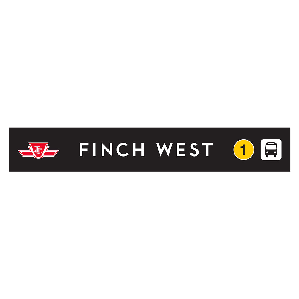 Panneau de gare en bois de Finch West