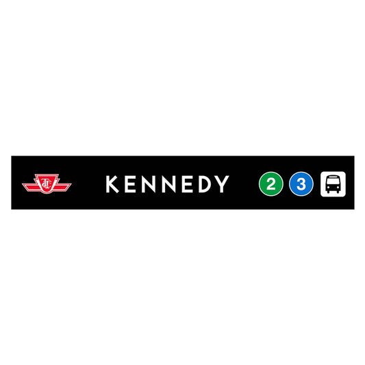 Panneau en bois de la gare de Kennedy