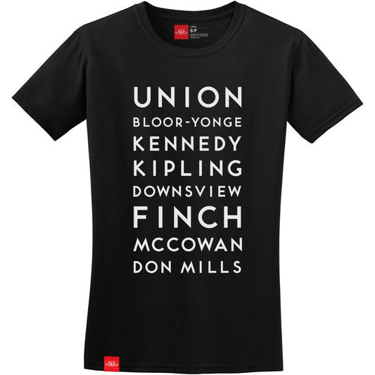 T-shirt Stations, noir - Femme