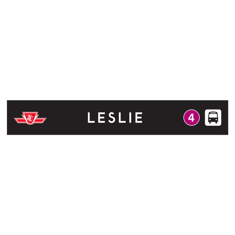 Leslie Wooden Station Sign