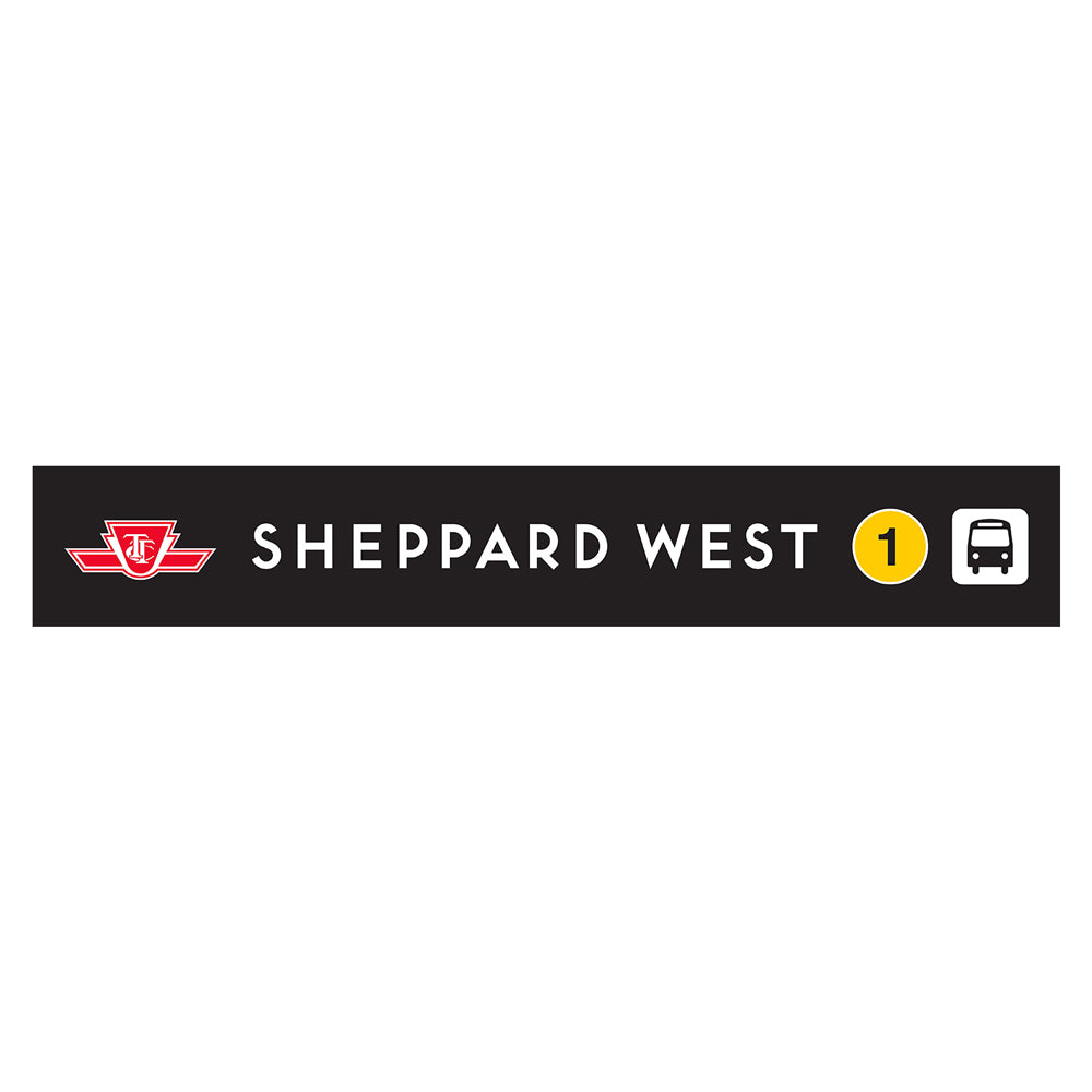 Panneau en bois de la gare de Sheppard West