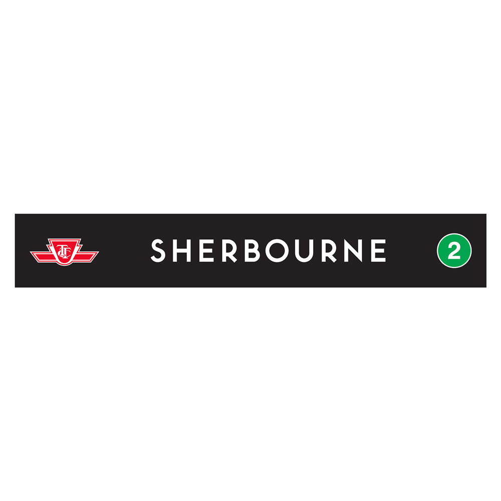 Panneau en bois de la gare de Sherbourne