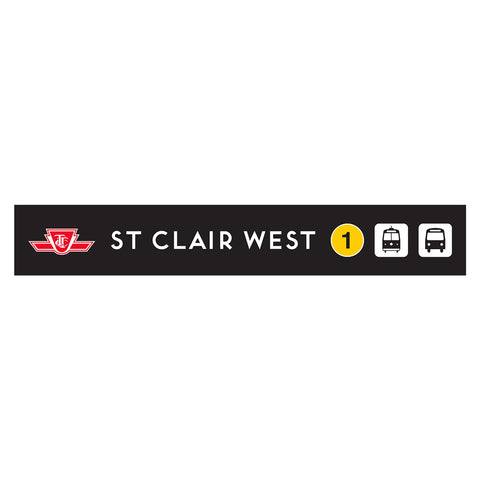 St. Clair West Wooden Station Sign