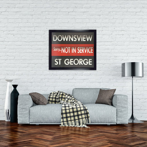 Downsview/ Out of Service/ St. George Large Framed Subway Blind