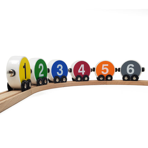 Line Number Wooden Train Cars