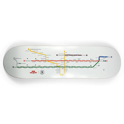 Subway Map Skate Board Deck, White
