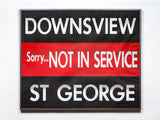 Downsview/ Out of Service/ St. George Large Framed Subway Blind