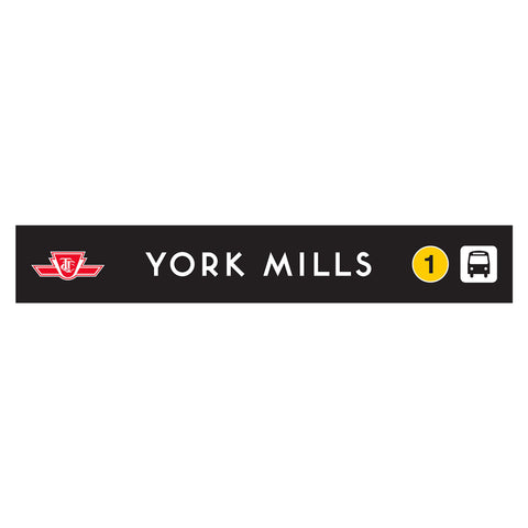 York Mills Wooden Station Sign