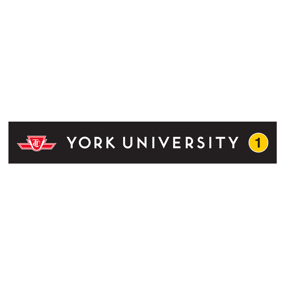 York University Wooden Station Sign